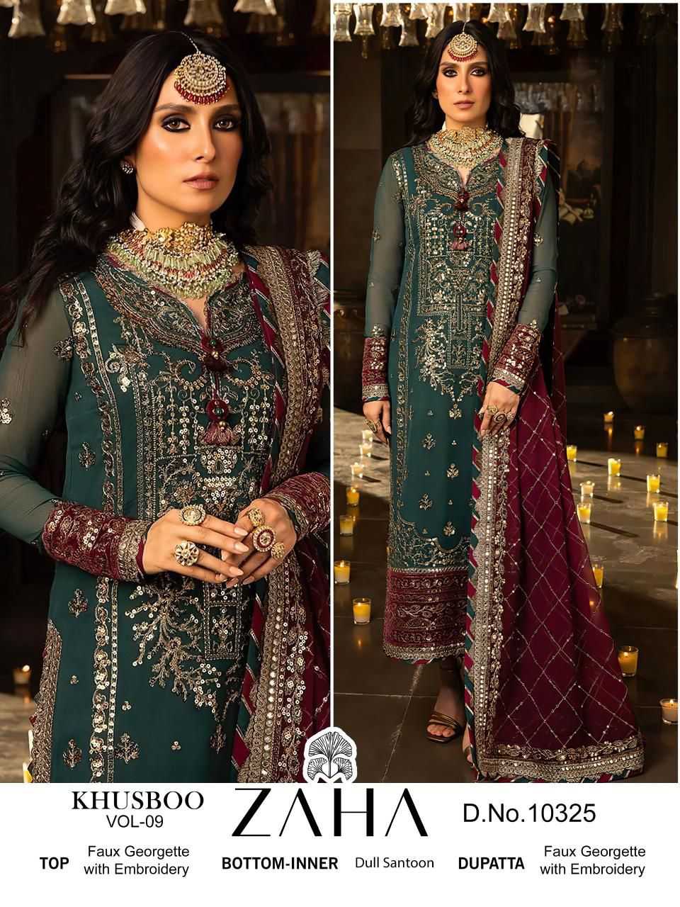 zaha khusboo vol 9 10325 georgette beautiful look single pakistani salwar suit