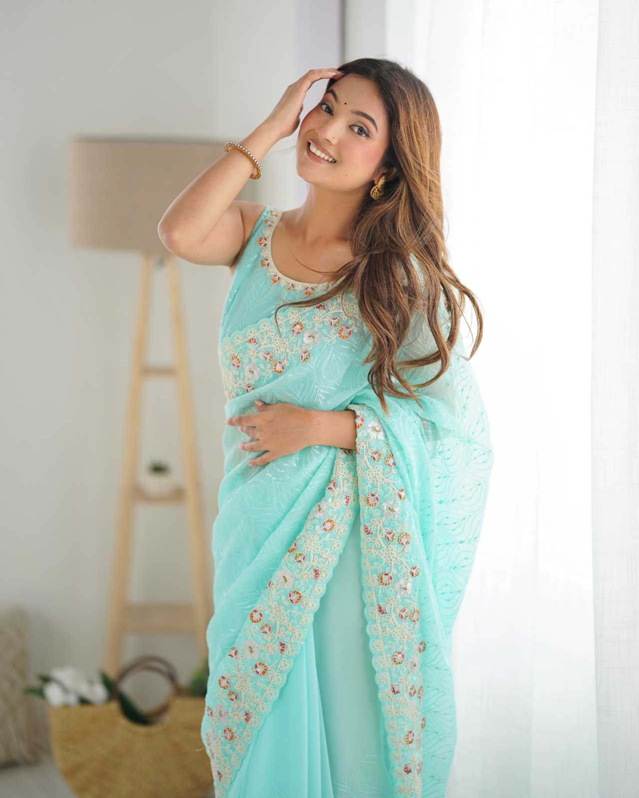 pr ds 641 georgette amazing work Sequence work saree