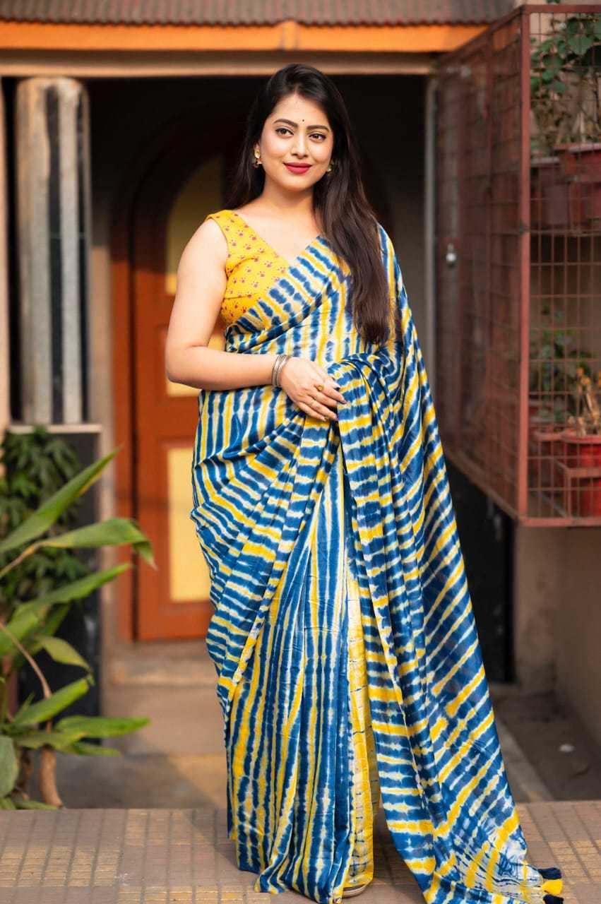 pr kc 66 magic shibori chanderi saree with block printed blouse 