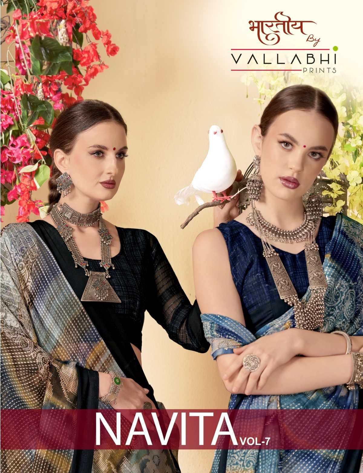 navita vol 7 by vallabhi prints colour addition georgette saree supplier 