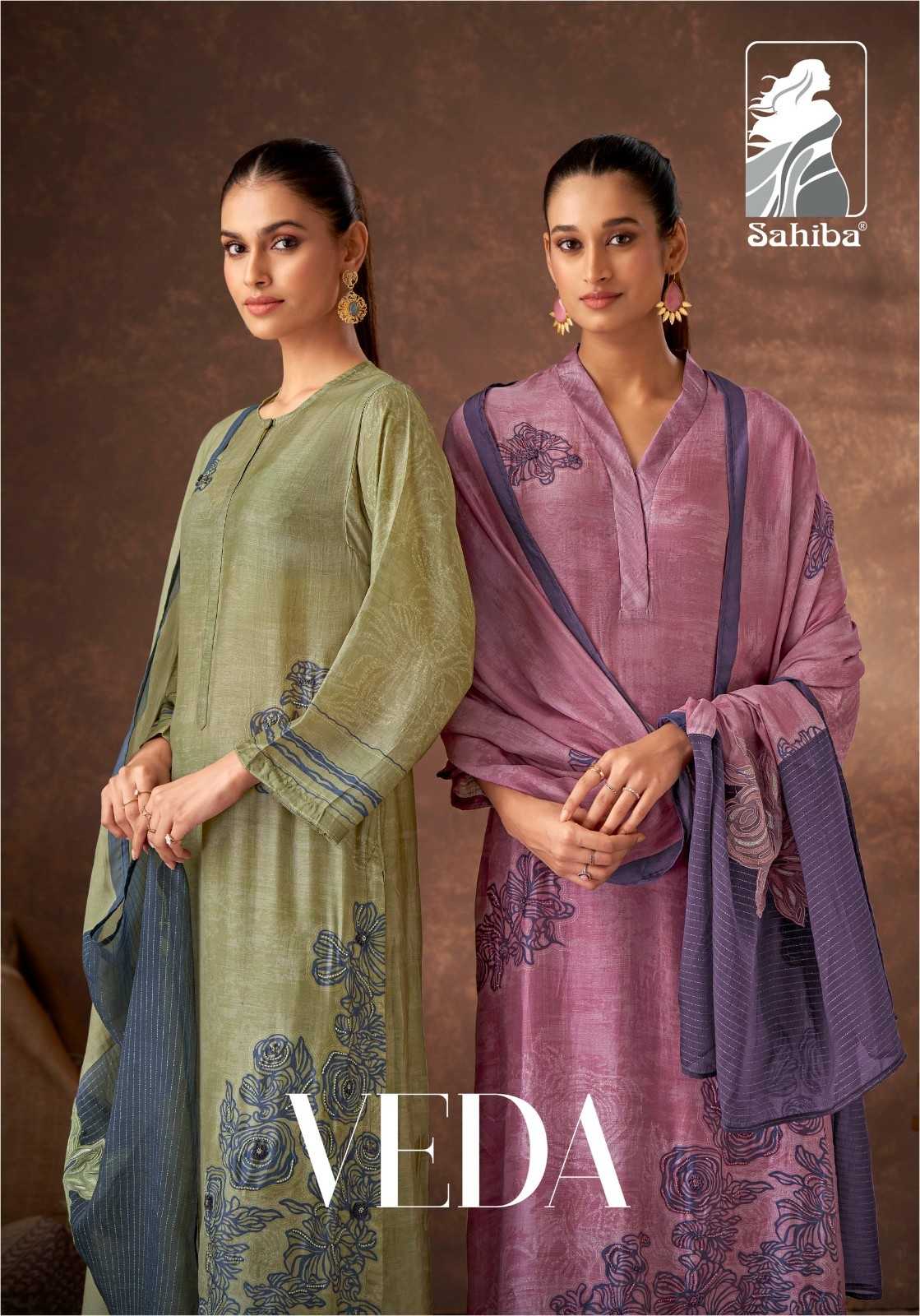 sahiba veda new trendy muslin silk dress material exports 