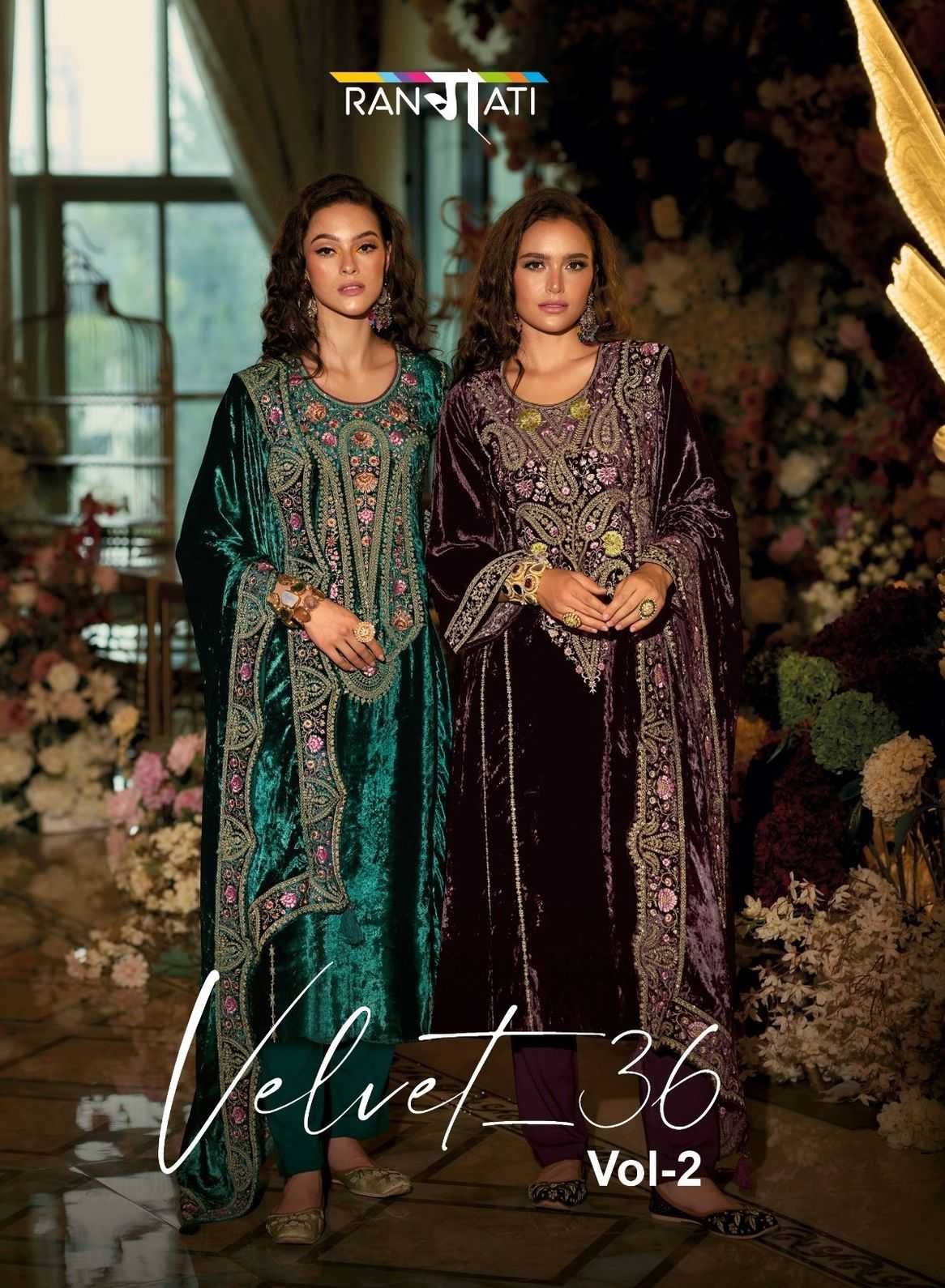 rangati velvet 36 vol 2 beautiful velvet pakistani 3pcs suits