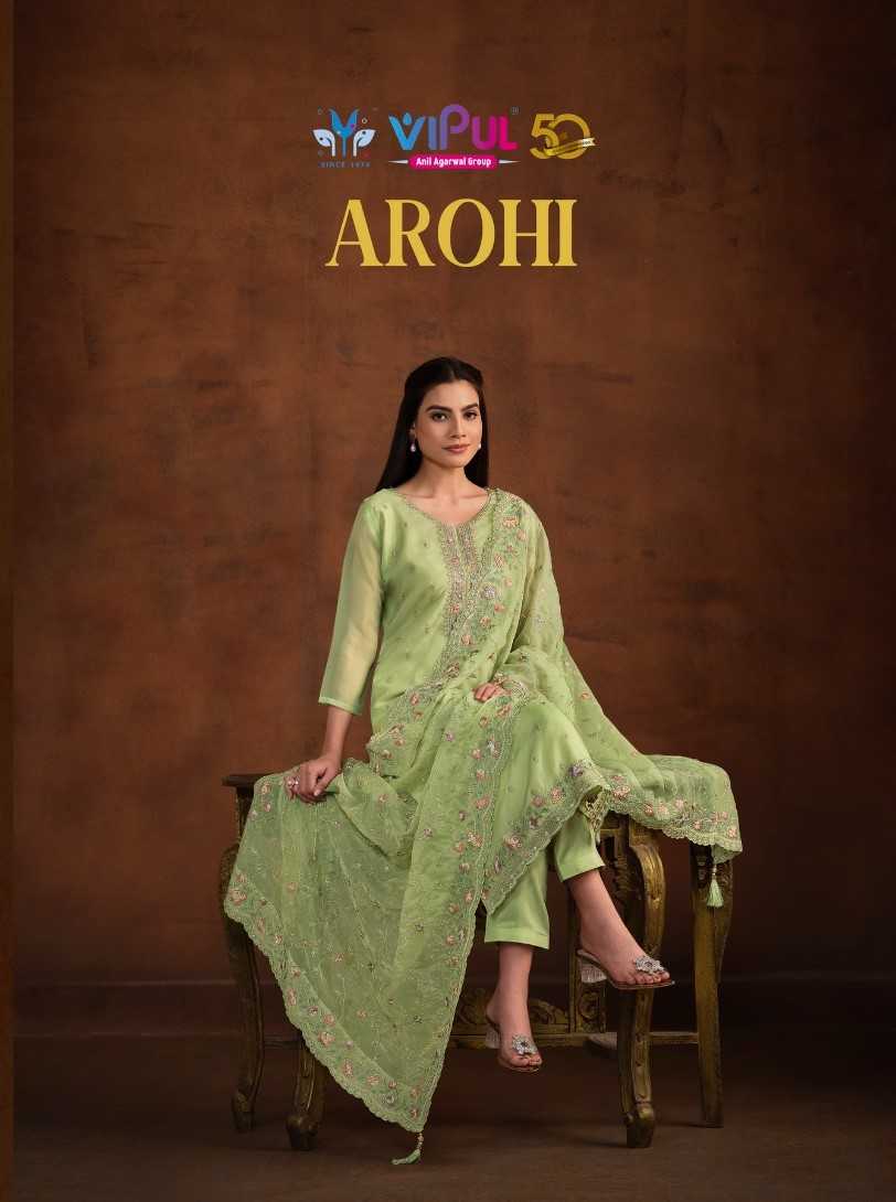 arohi by vipul organza pretty look unstitch salwar kameez 