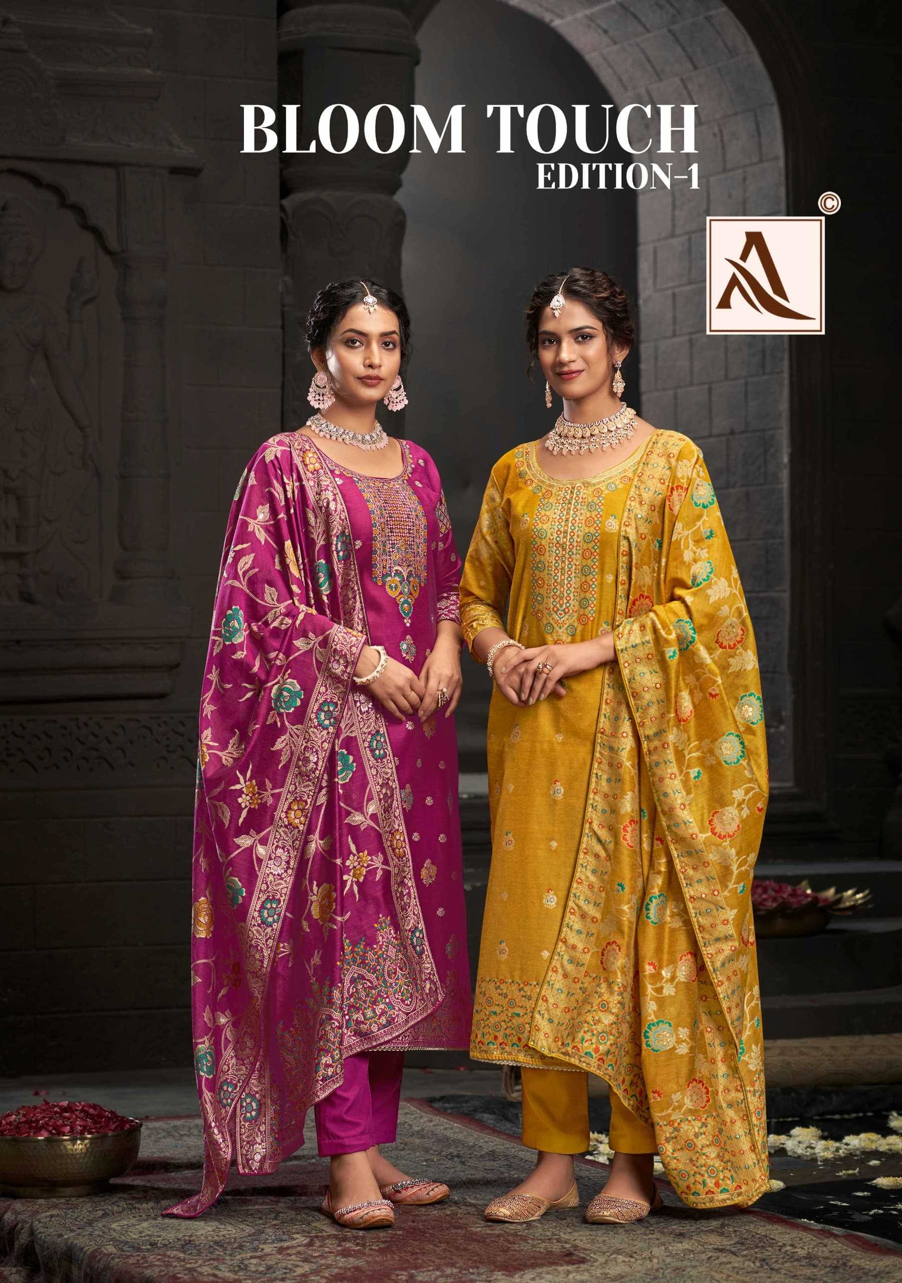 bloom touch by alok suits jacquard pakistani unstitch suits