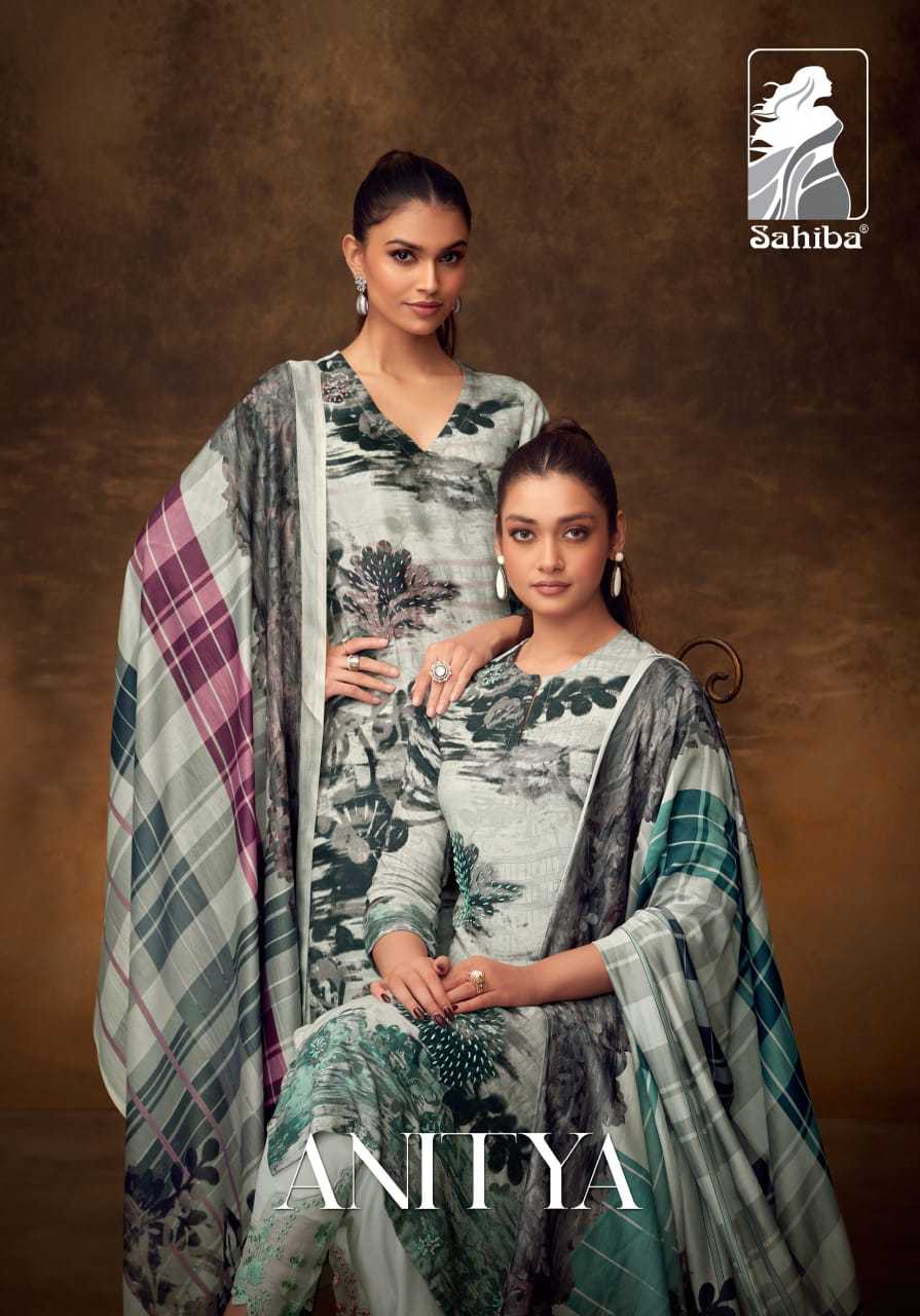 sahiba anitya steple twill print unique plazzo style 3pcs ladies suits