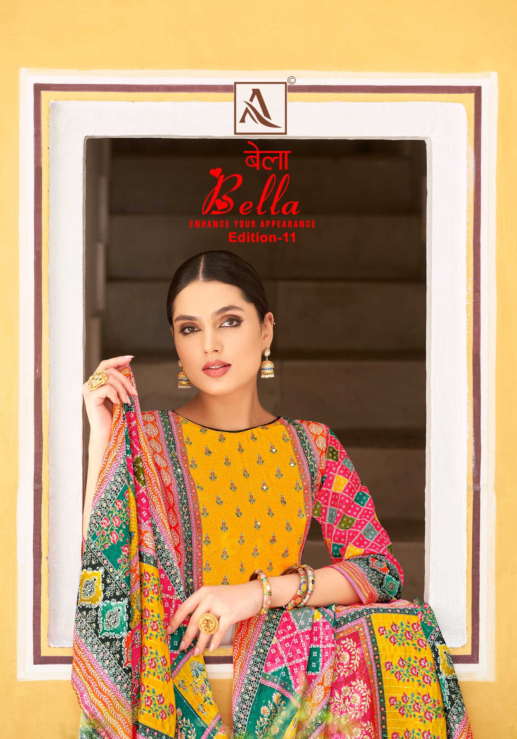 alok bella vol 11 muslin print new trendy modern pakistani 3pcs dress 