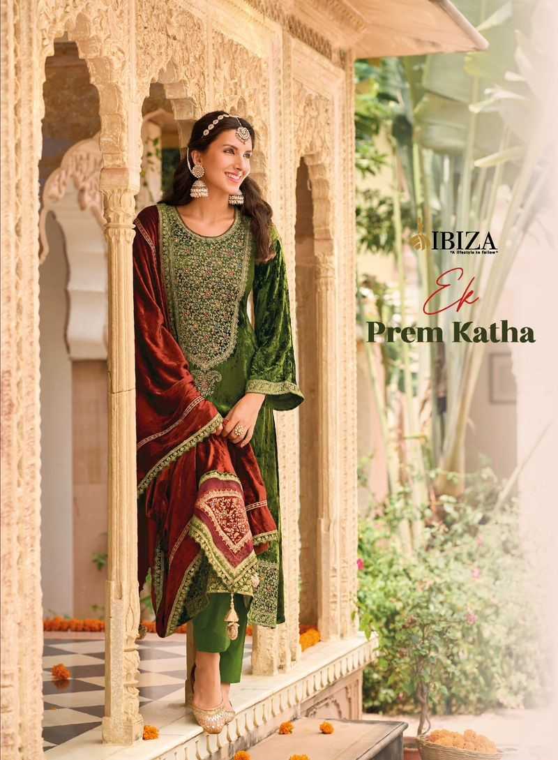 ibiza ek prem katha winter wear velvet designer salwar suits