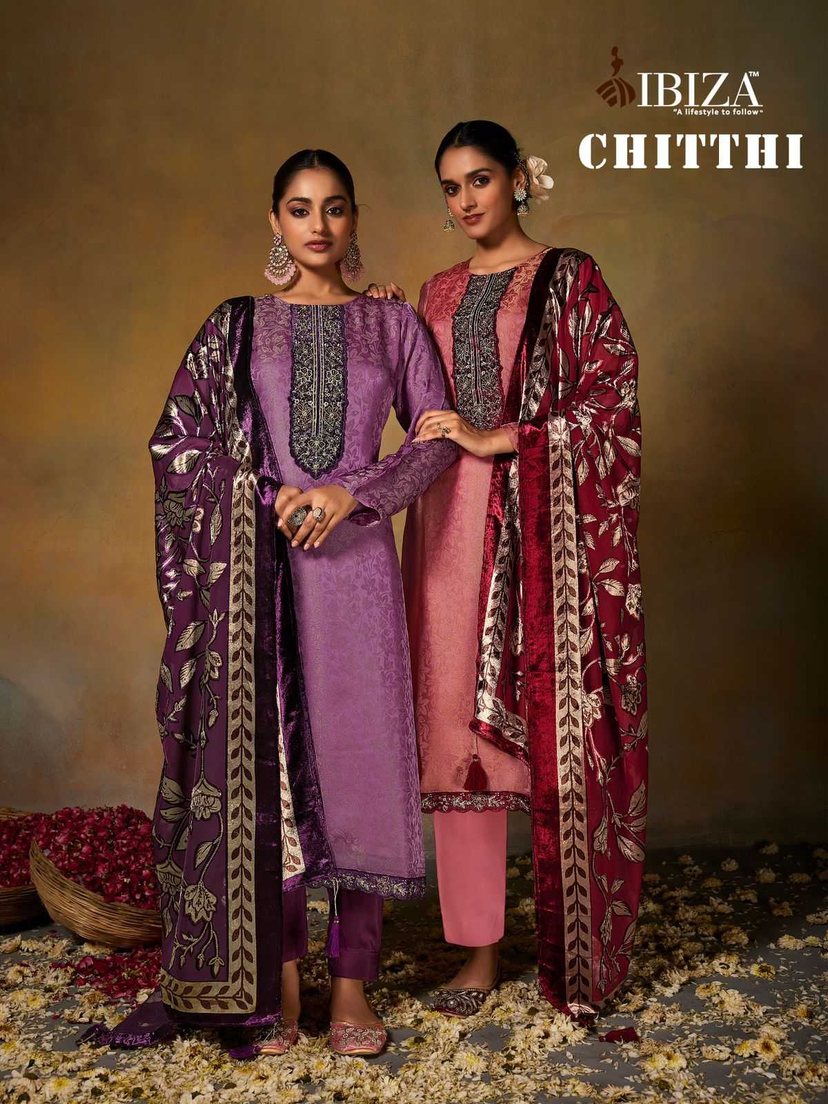 chitthi by ibiza moroccan silk jacquard designer suits