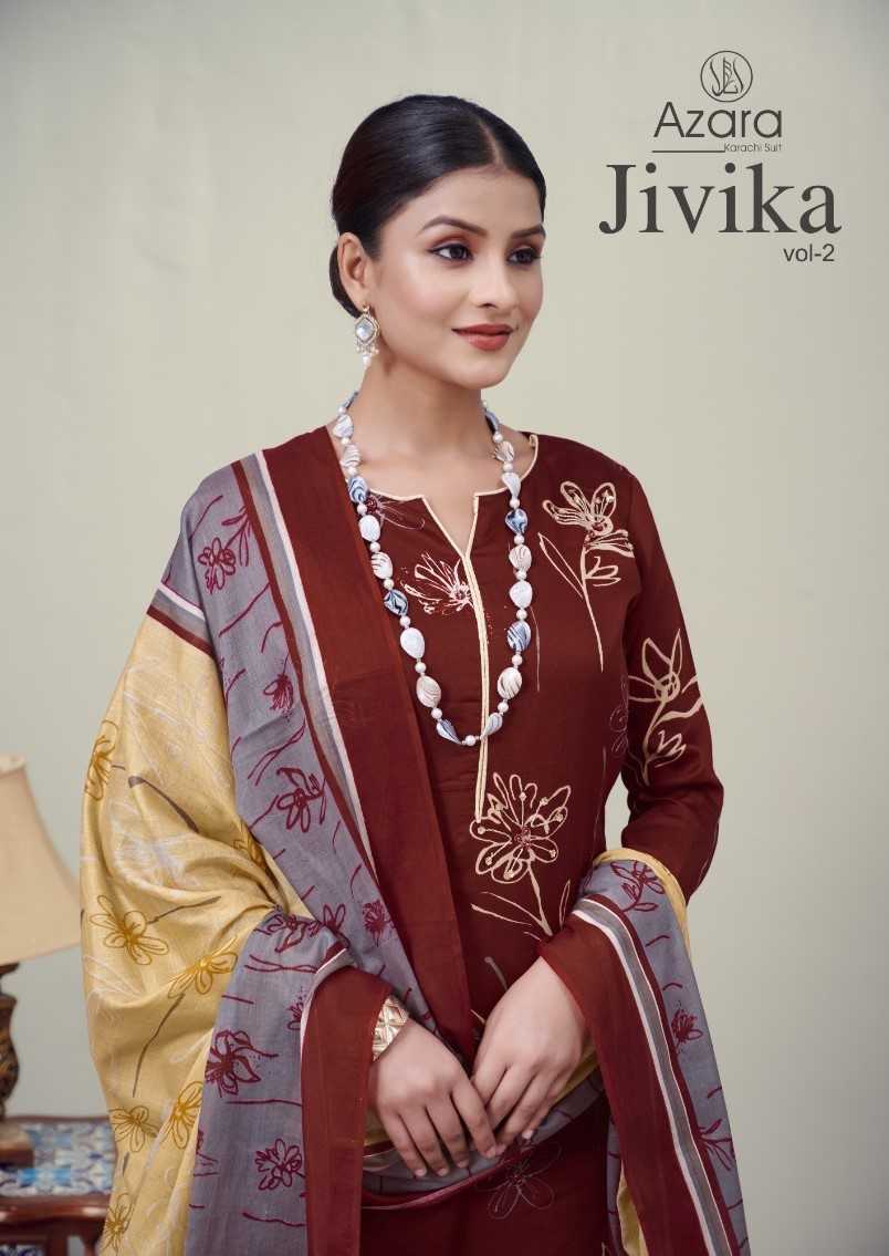 radhika azara jivika vol 2 unique style cotton print 3pcs suits