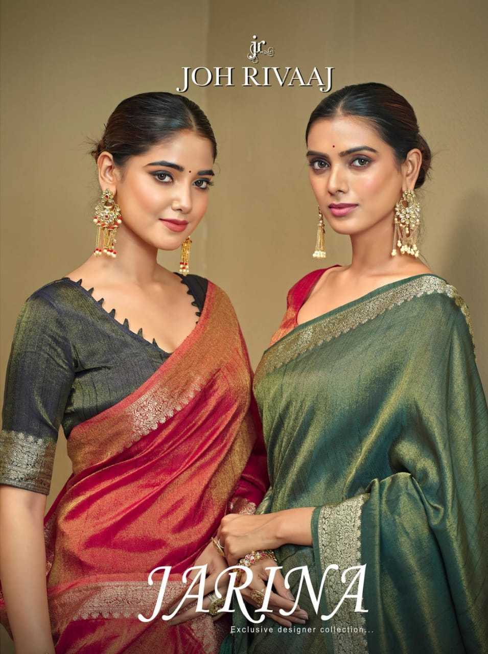 jarina by joh rivaaj fashionable dola silk saree with blouse 