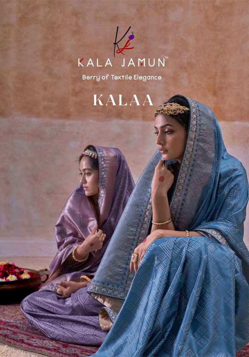 kalaa by kala jamun beautiful stylish look satin saree online