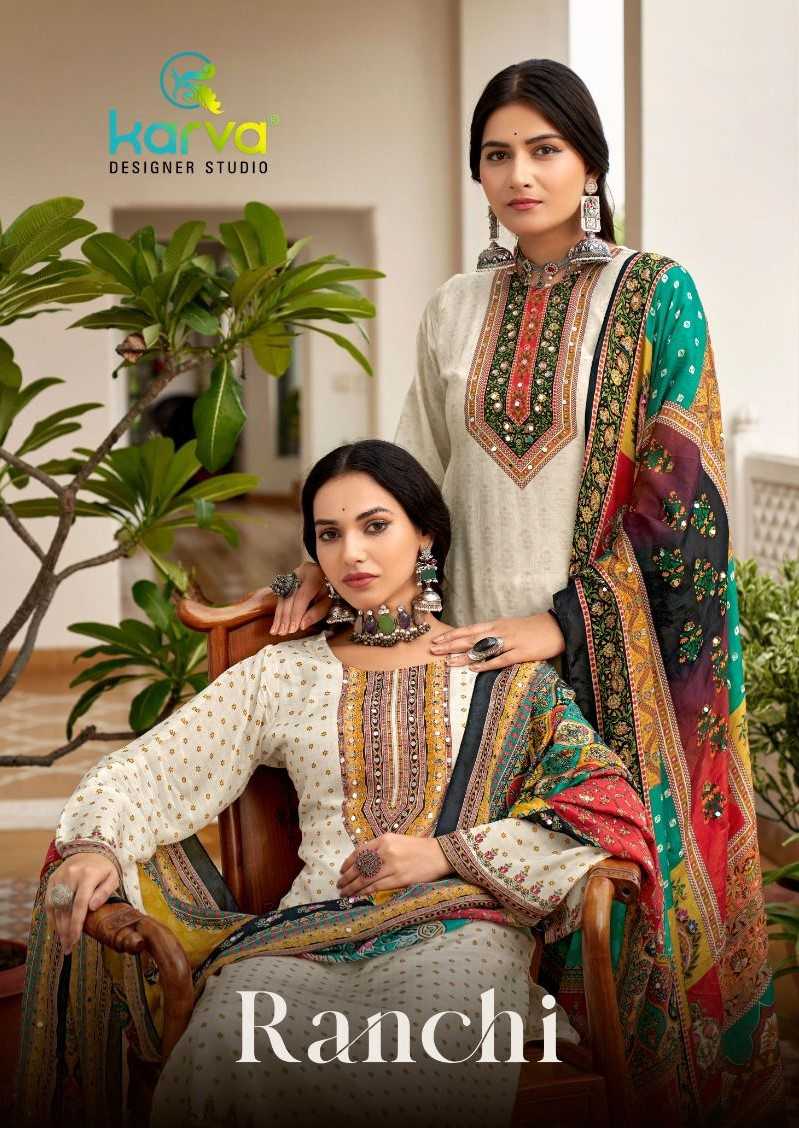 ranchi by karva designer viscose muslin pretty look pakistani dress material