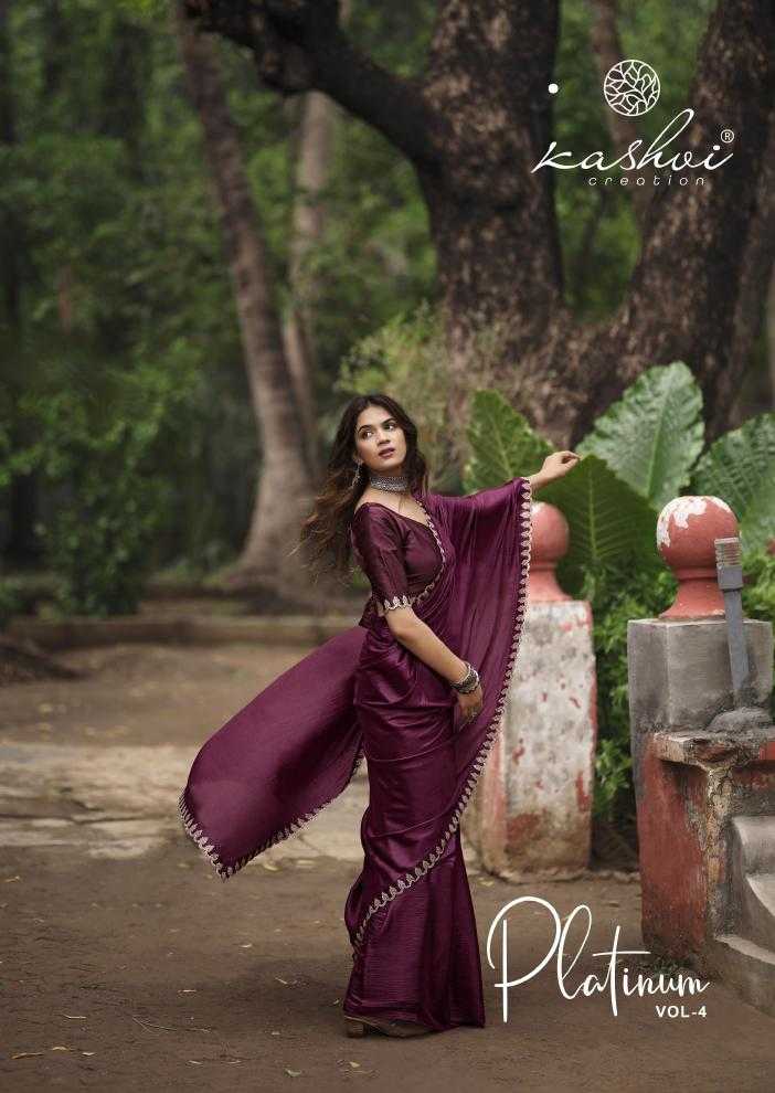 platinum vol 4 by kashvi creation silk daily wear stylish saree 