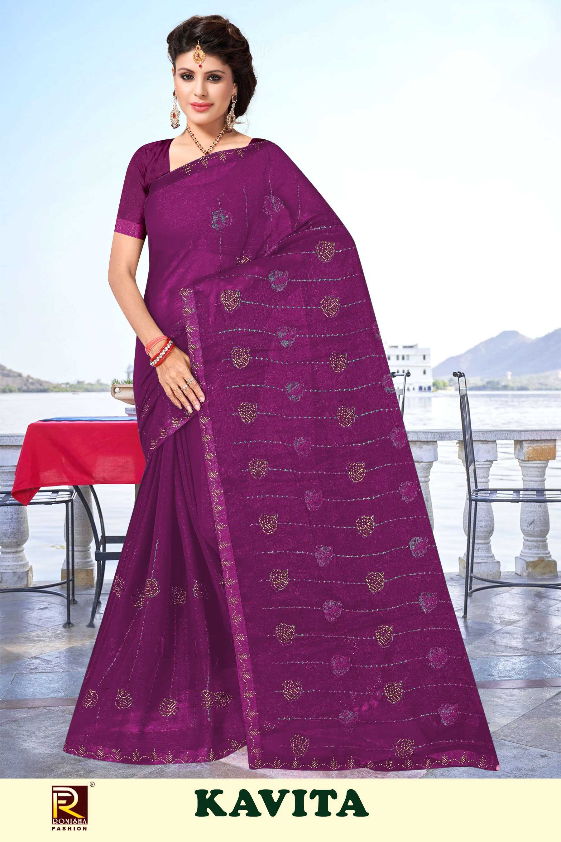 RANJNA SAREE KAVITA  SIROSKI  WORK FANCY   EXCLUSIVE SAREE COLLECTION 