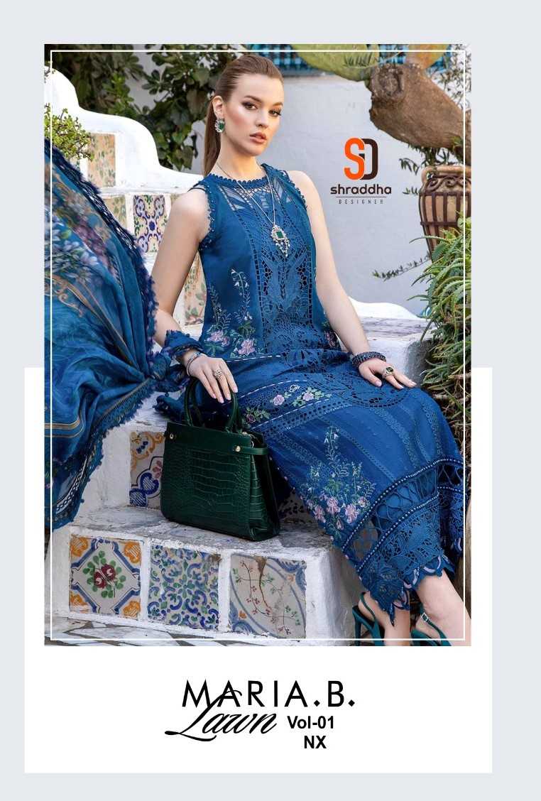 shraddha designer maria.b lawn vol 1 nx cotton pakistani suits