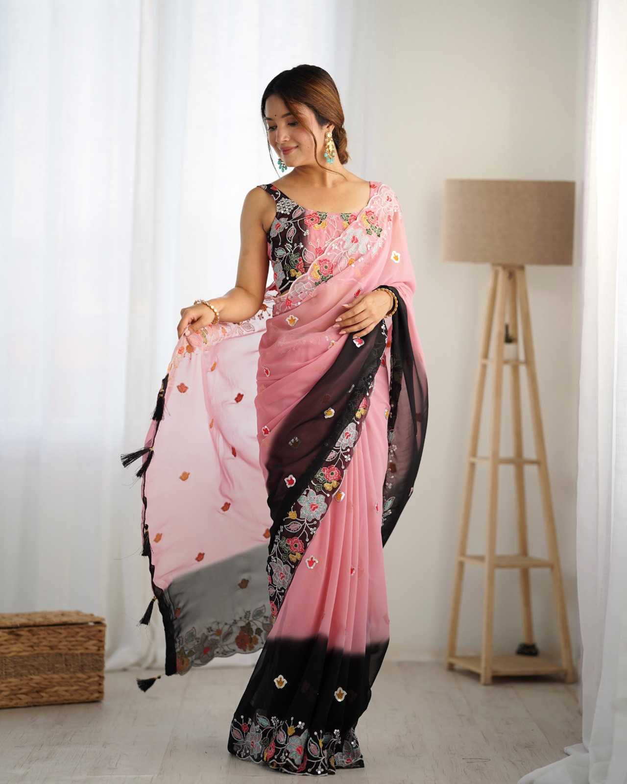 pr ds 690 padding unique design georgette saree