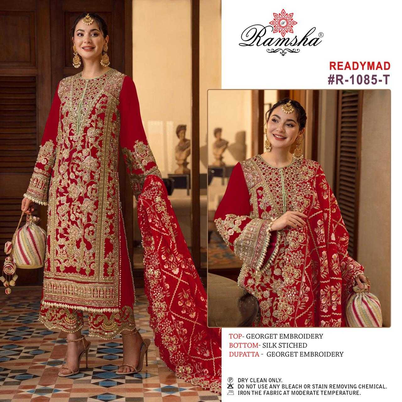 1085 by ramsha full stitch georgette designer modern pakistani salwar suit 