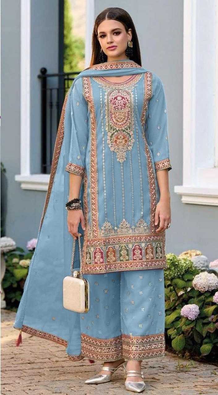 ramsha 1220 nx stylish georgette embroidery fullstitch 3pcs dress