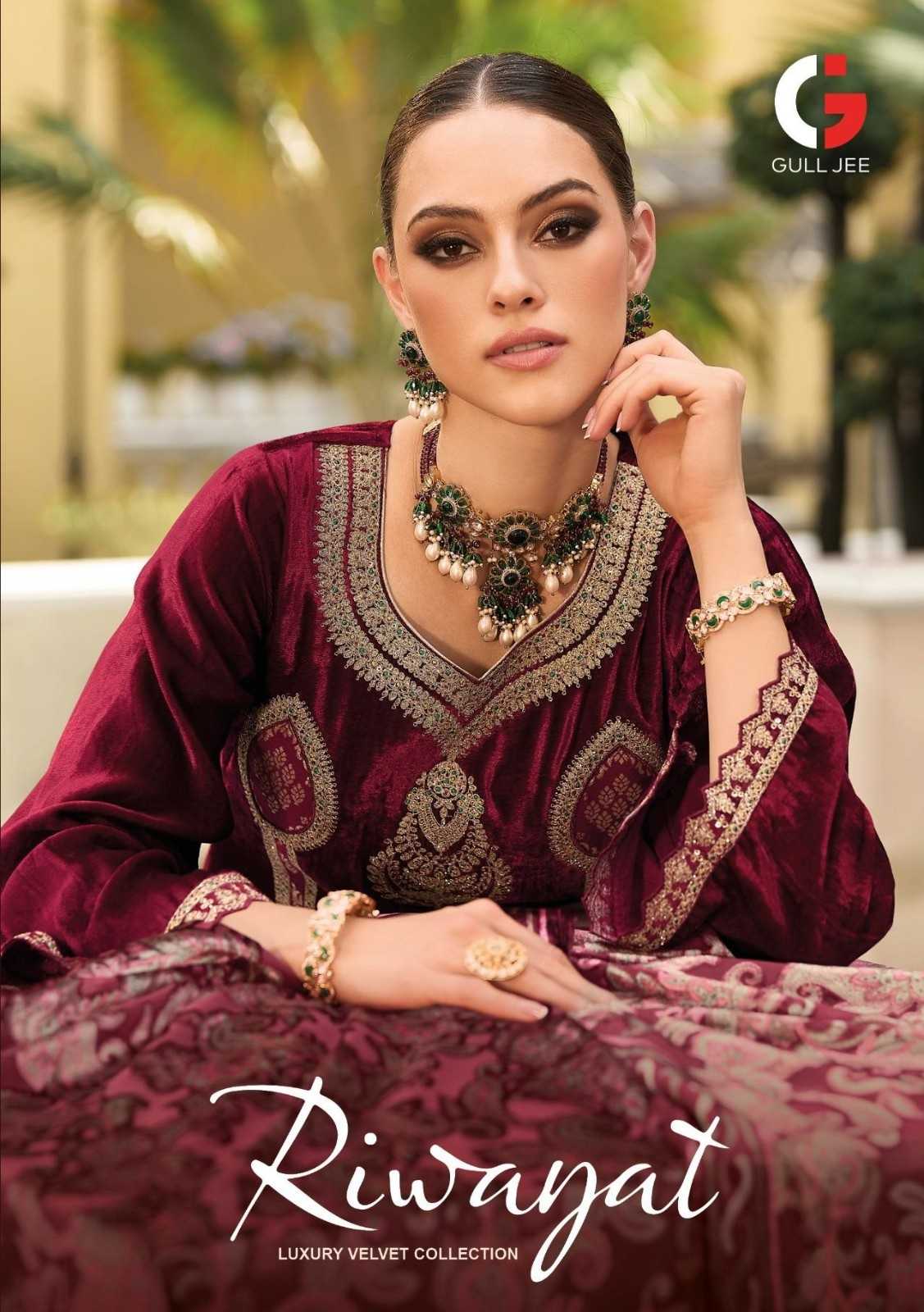 gull jee riwayat winter wear embroidery velvet designer suits