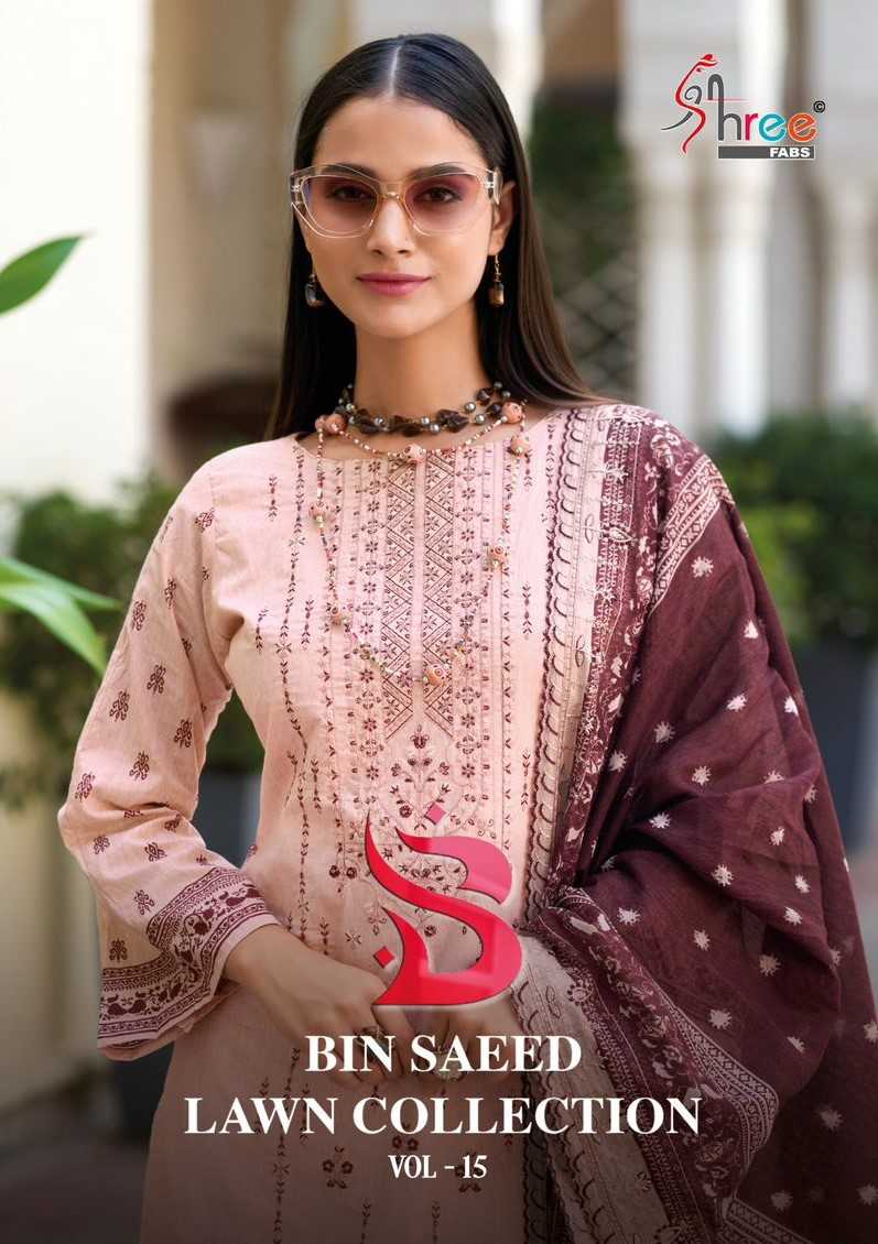 bin saeed lawn collection vol 15 by shree fabs pakistani cotton ladies suits