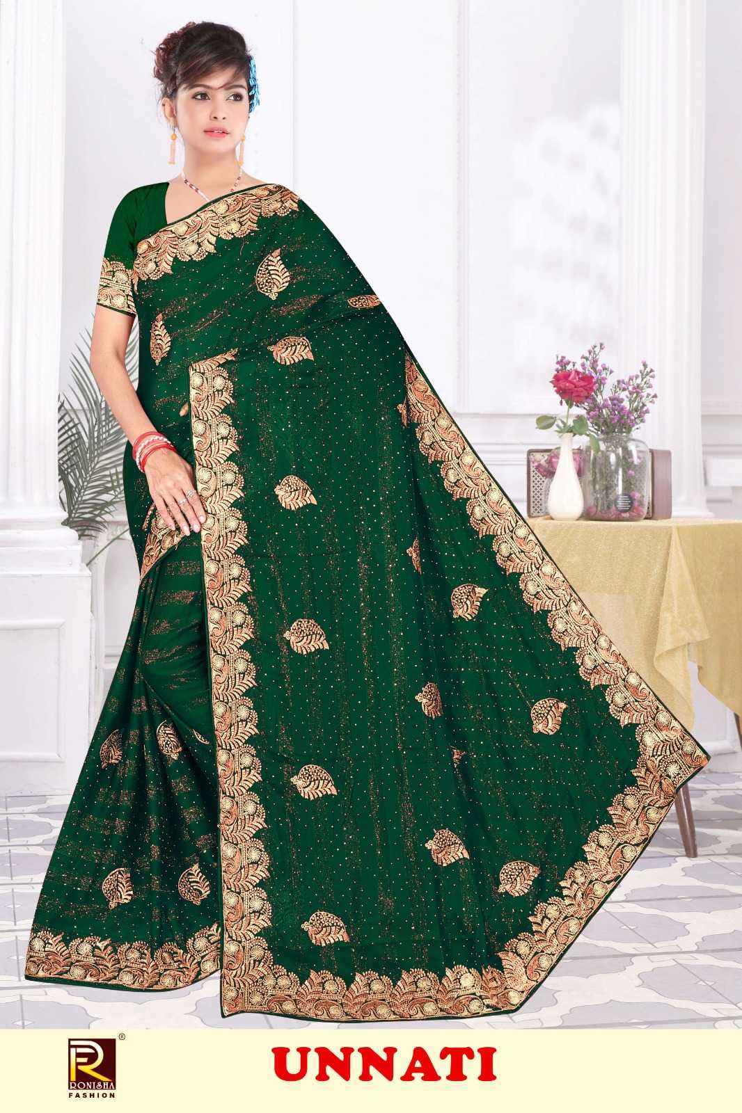 RANJNA SAREE UNNATI  SIROSKI  WORK FANCY   EXCLUSIVE SAREE COLLECTION 