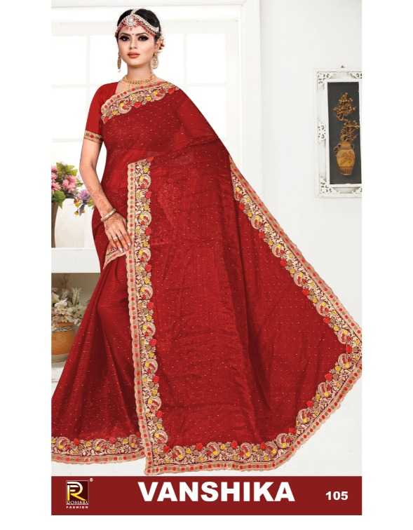 RANJNA SAREE VANSHIKA  FANCY WORK  EXCLUSIVE SAREE COLLECTION 