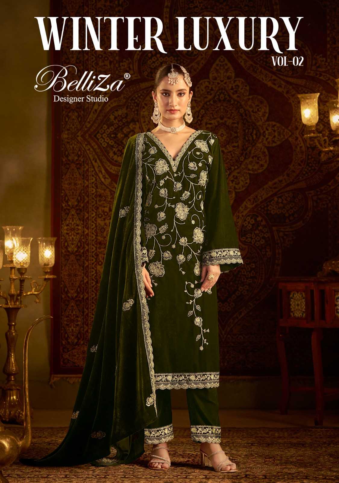 belliza designer winter luxury vol 2 velvet designer winter collection suits