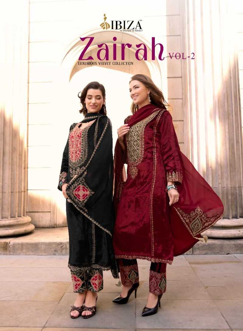 ibiza zairah vol 2 popular design viscose velvet winter dress material 