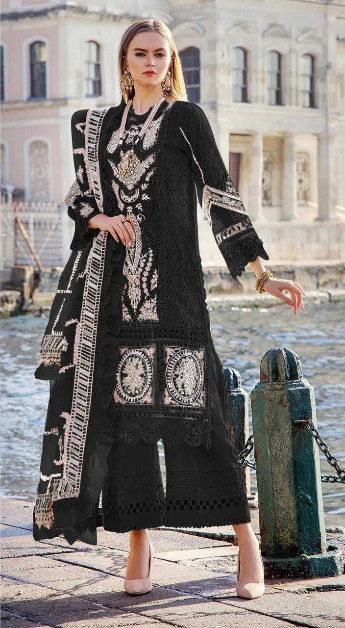 ramsha 1195 nx embroidery work georgette fullstitch pakistani suits