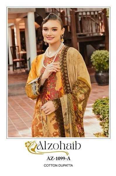 1099 by alzohaib unique print pakistani cotton ladies suits