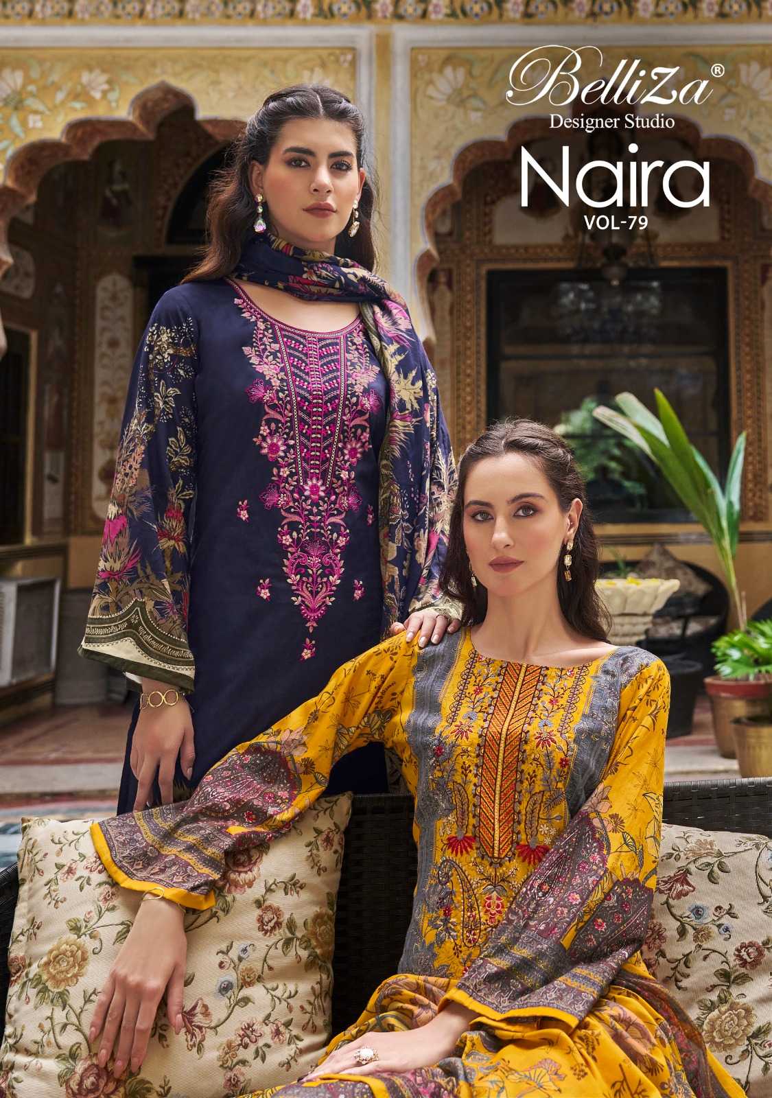 naira vol 79 by belliza designer pakistani embroidery print cotton ladies suits