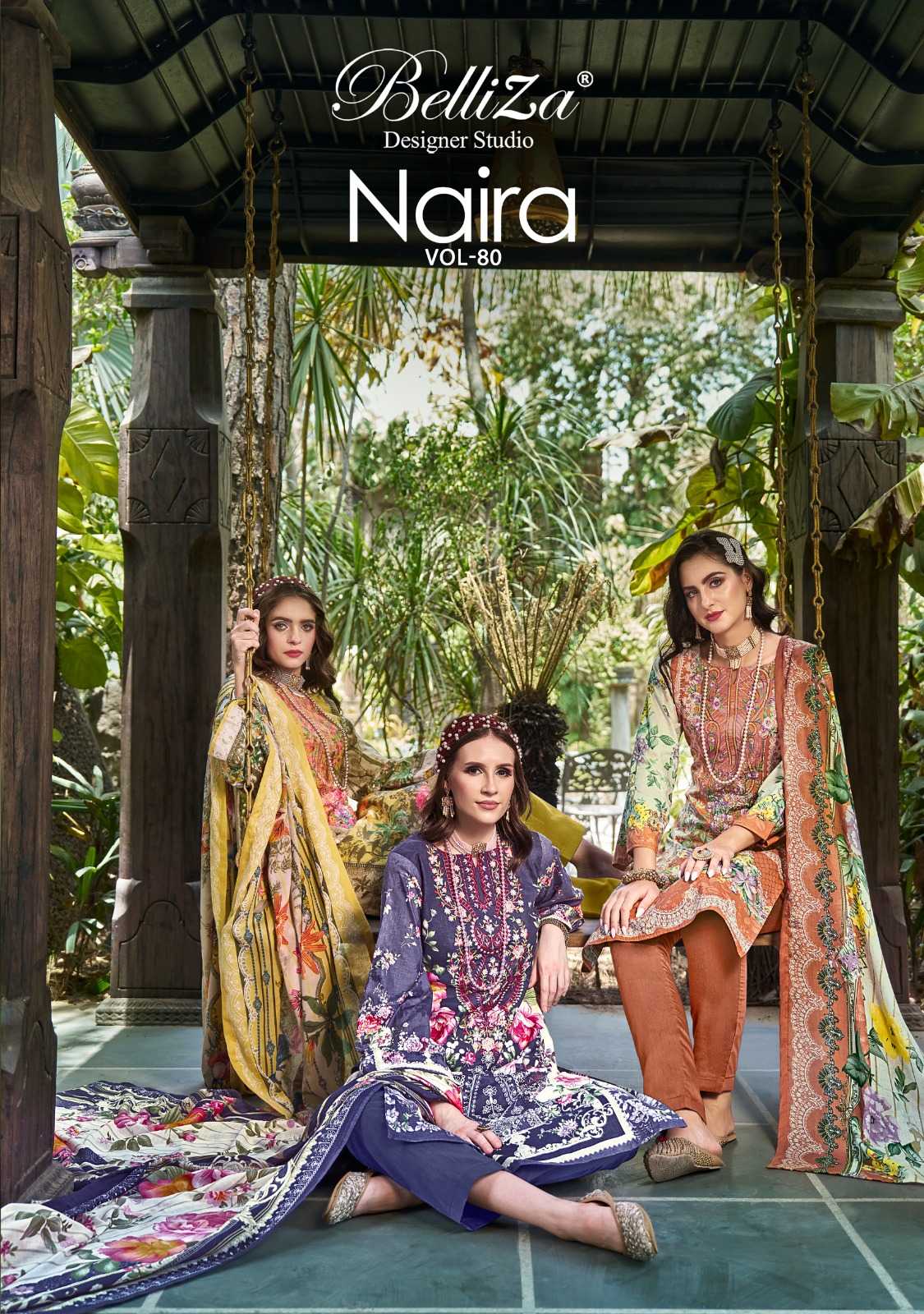 naira vol 80 by belliza designer cotton modern pakistani 3pcs dress