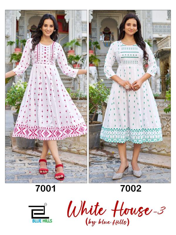 white house vol 3 by blue hills rayon printed fullstitch big size combo kurti