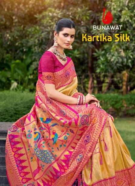 KARTIKA SILK BY BUNAWAT WEDDING FESTIVAL WEAR SILK FABRIC SAREE COLLECTION