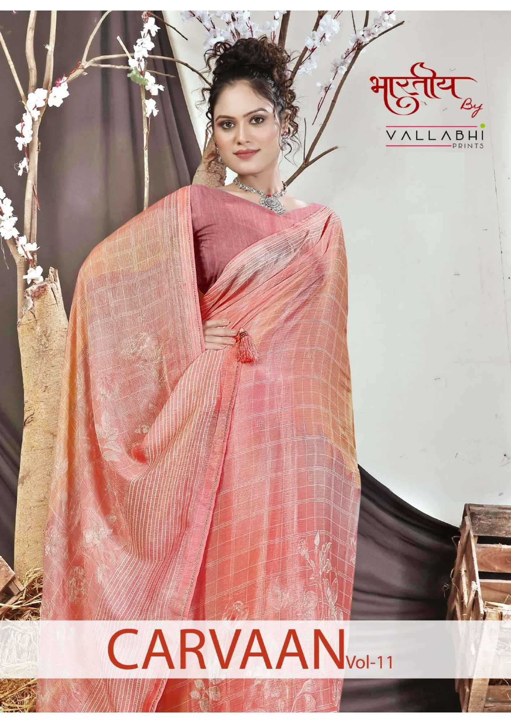 vallabhi prints carvaan vol 11 brasso stylish saree collection