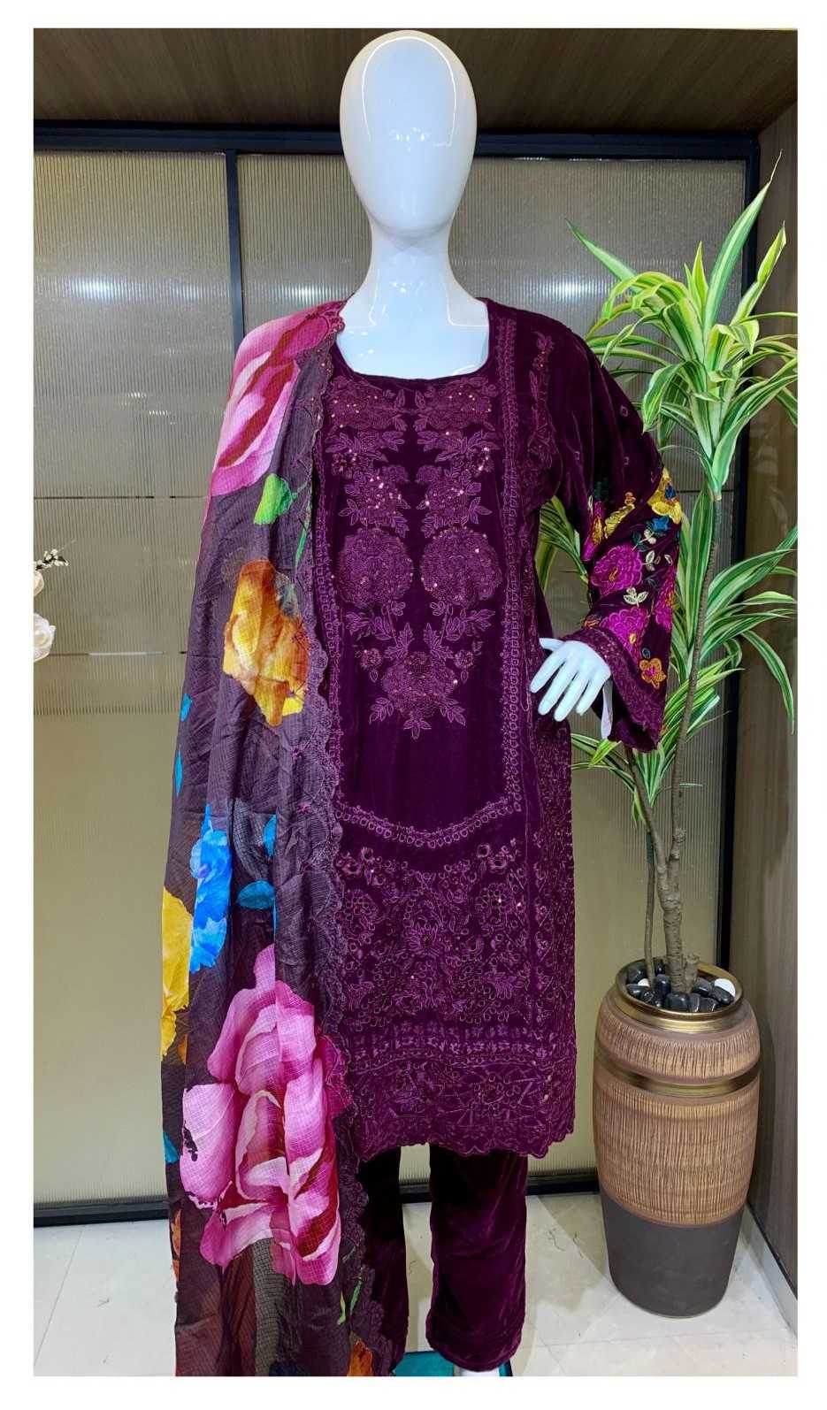 d 583 by deepsy suits winter wear embroidery work fullstitch ladies suits