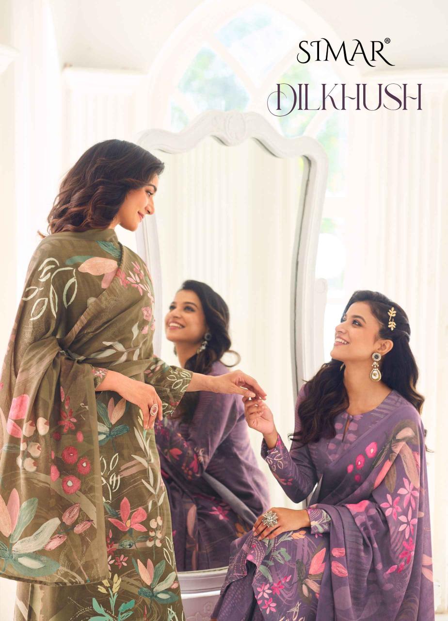 glossy dilkhush winter wear unique print pashmina suits
