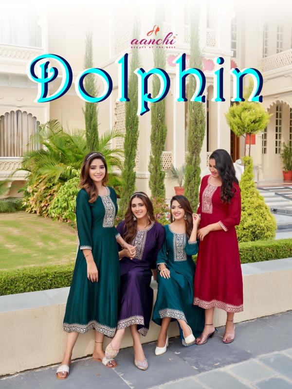 aanchi dolphin vichitra classic fully stitch long combo set kurtis 