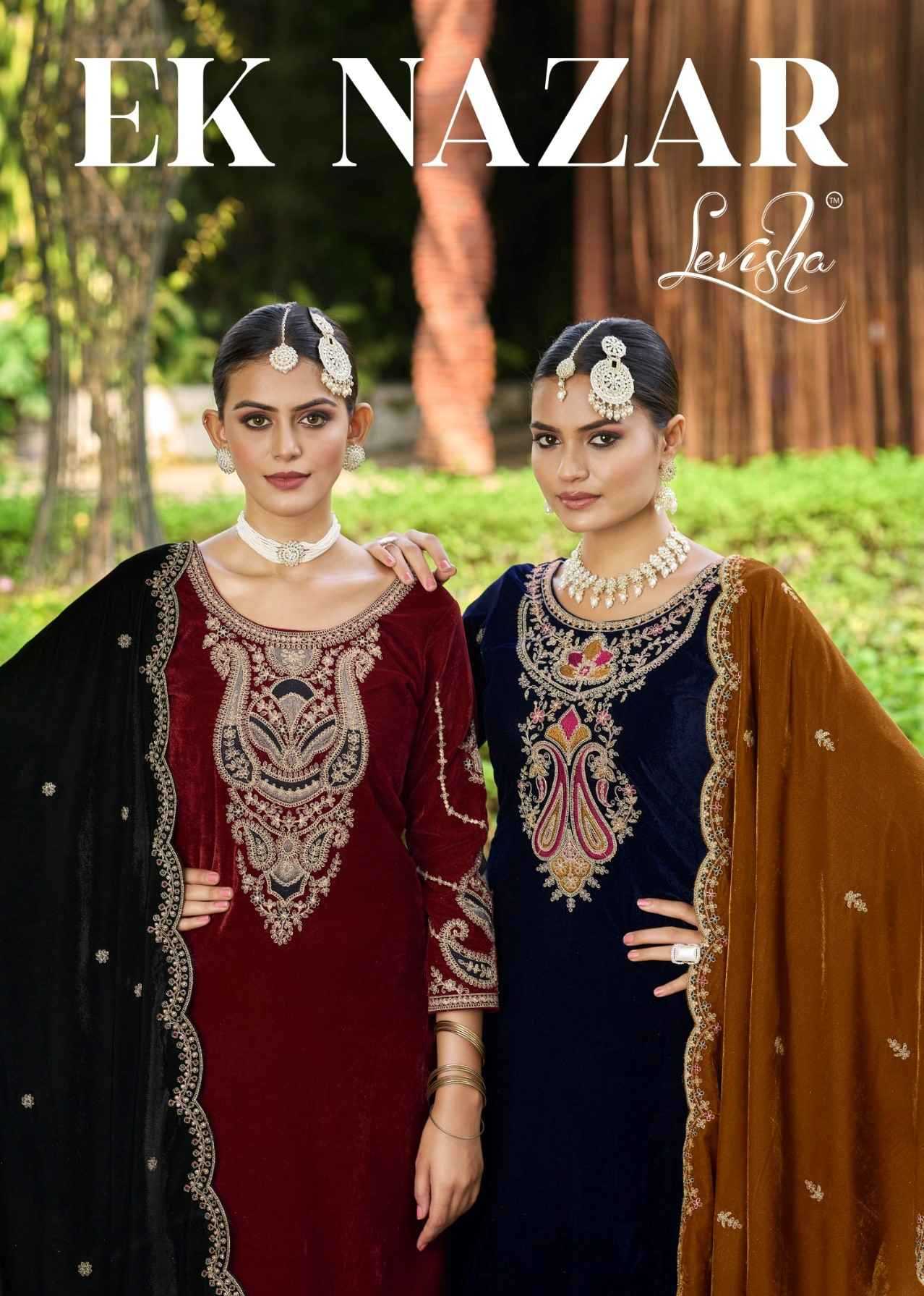 levisha ek nazar winter wear velvet designer trendy salwar suits