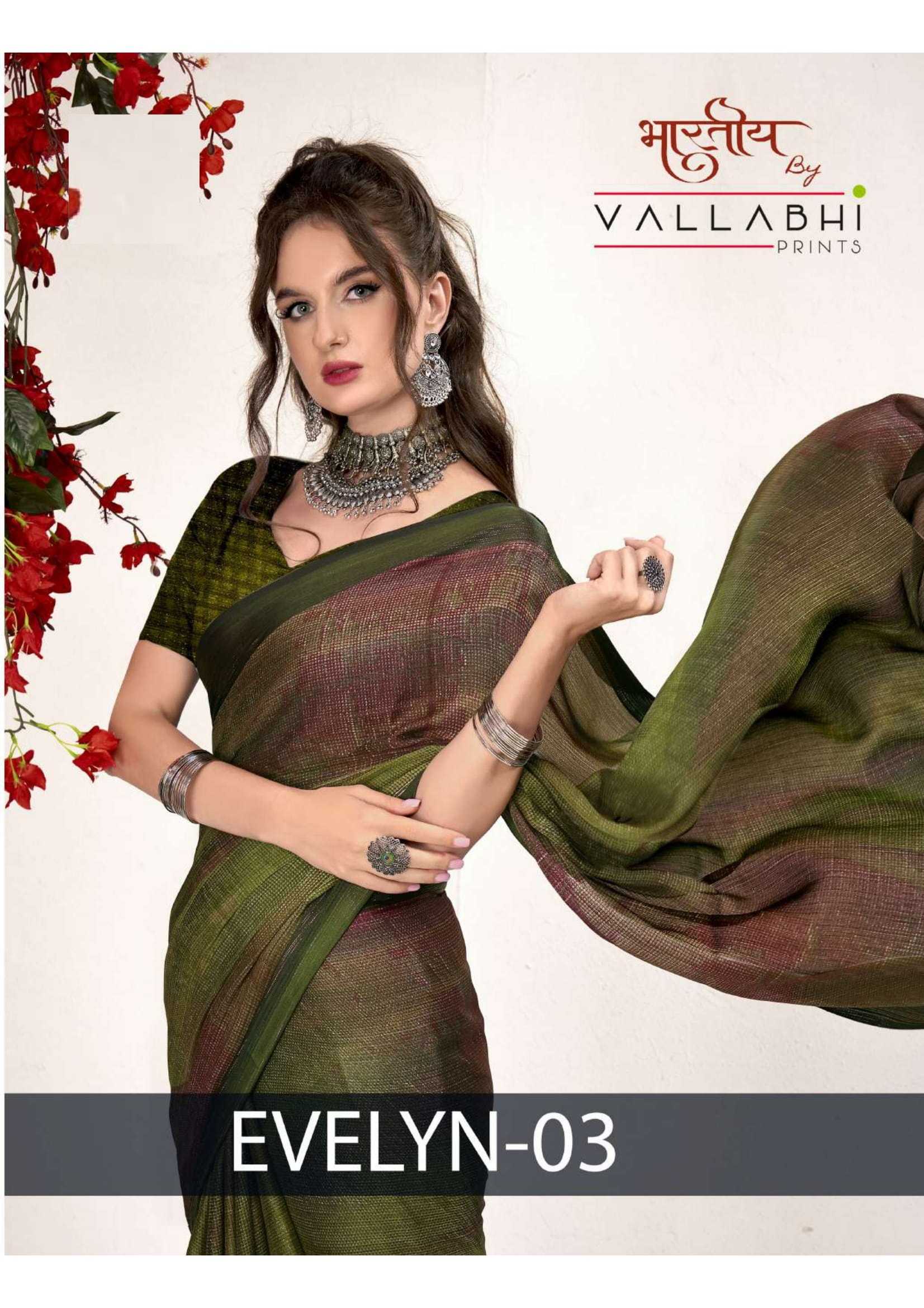 vallabhi prints evelyn vol 3 casual wear chiffon saree 