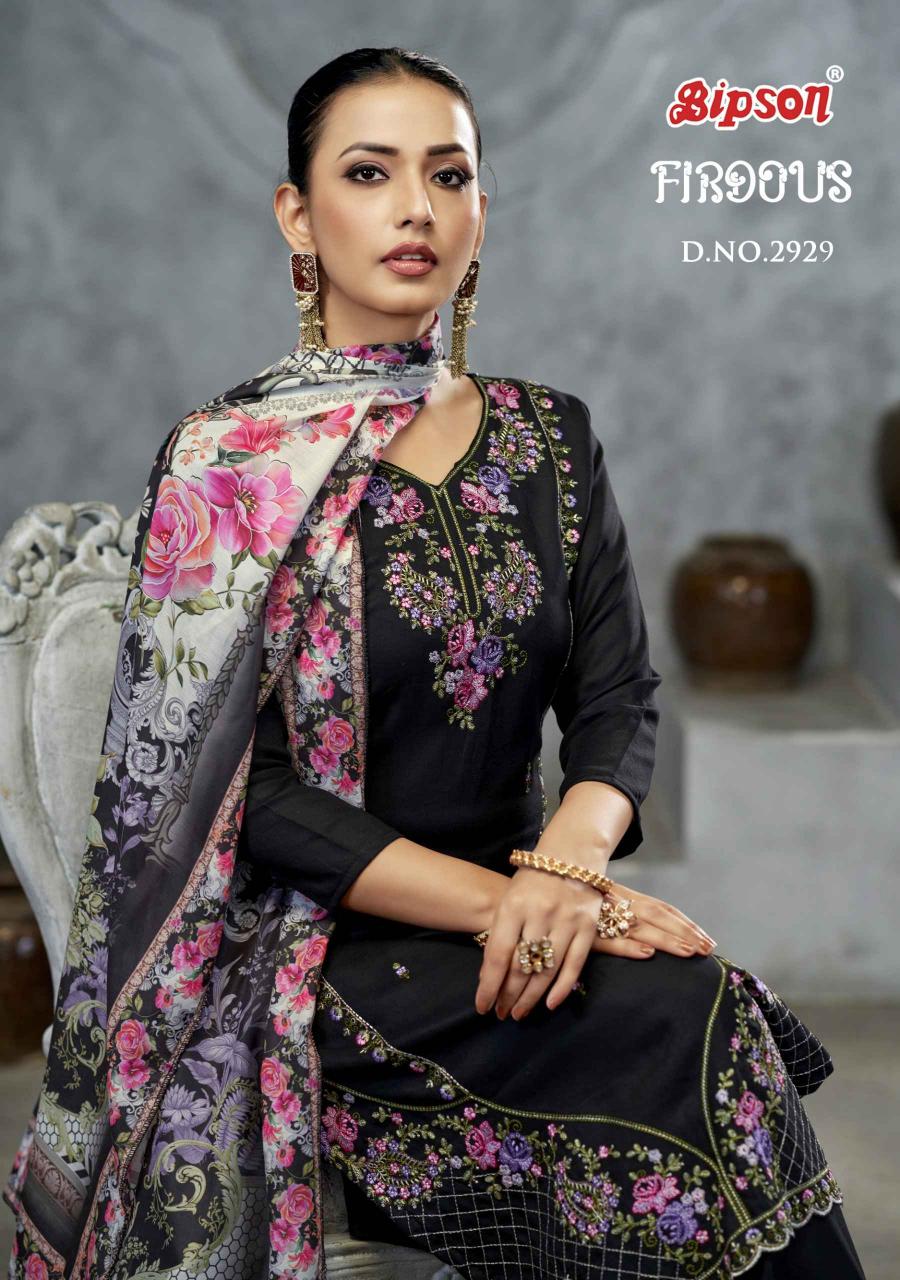 bipson prints firdous 2929 embroidery pashmina winter suits