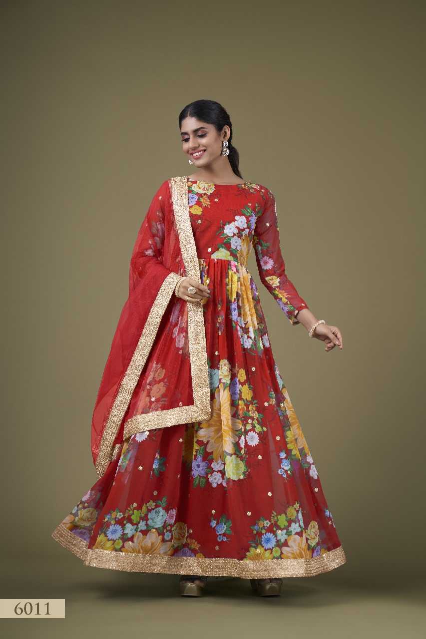 aawiya floral vol 1 fully stitch georgette casual wear salwar kameez  