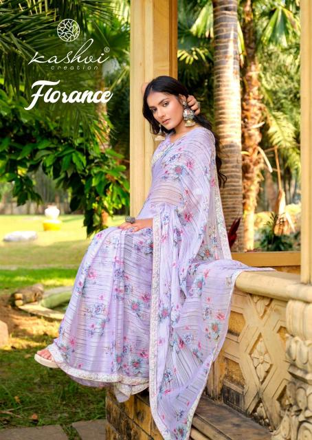 kashvi creation florance fashionable digital print trendy saree