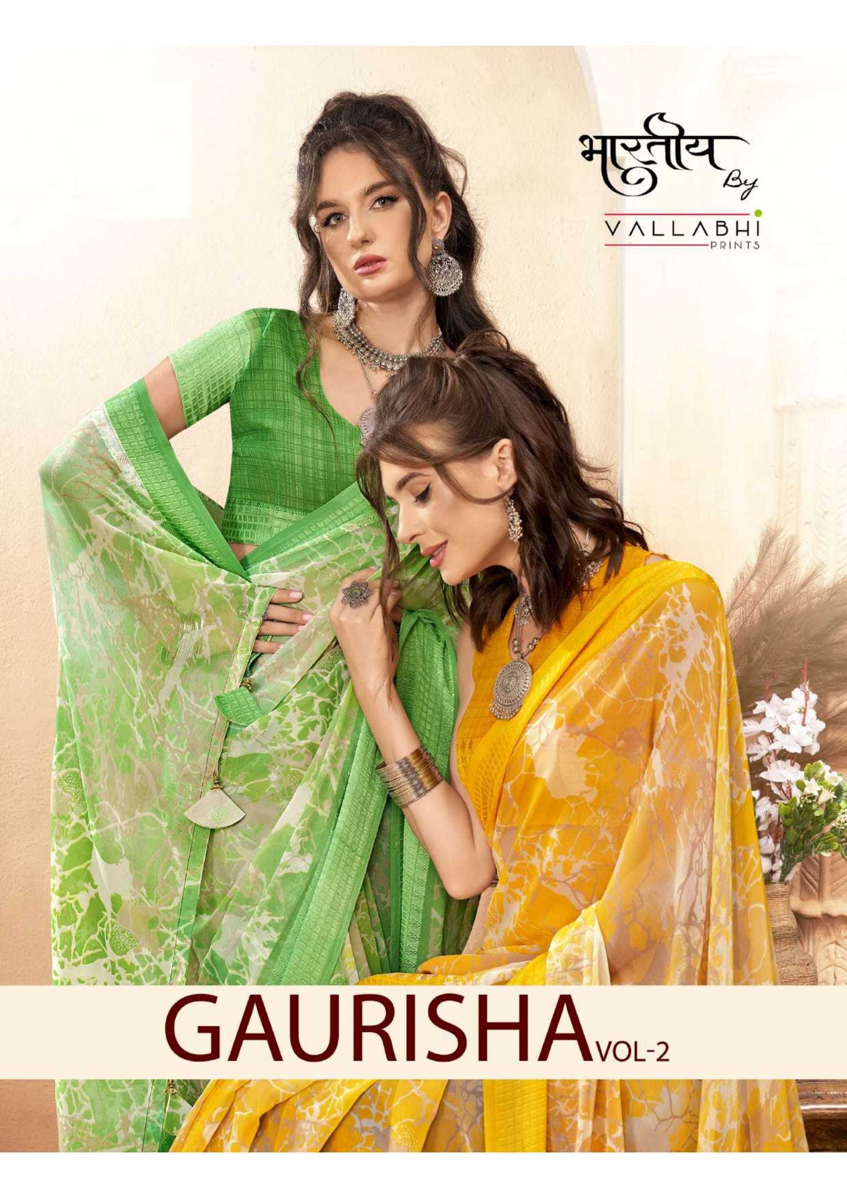 vallabhi gaurisha vol 2 unique style georgette saree collection