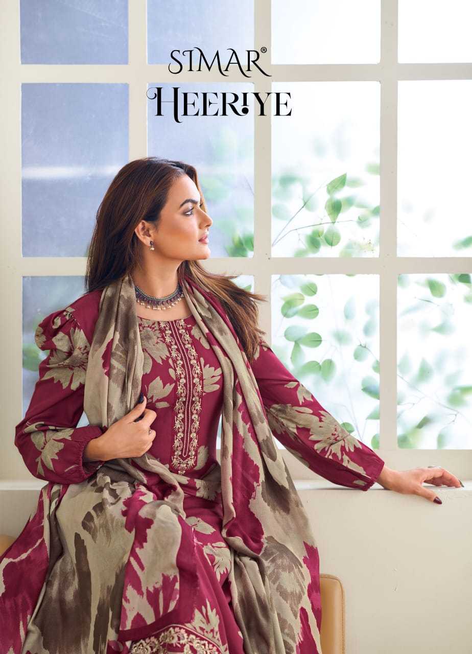 heeriya by glossy viscose pashmina new trendy unstitch winter suit 