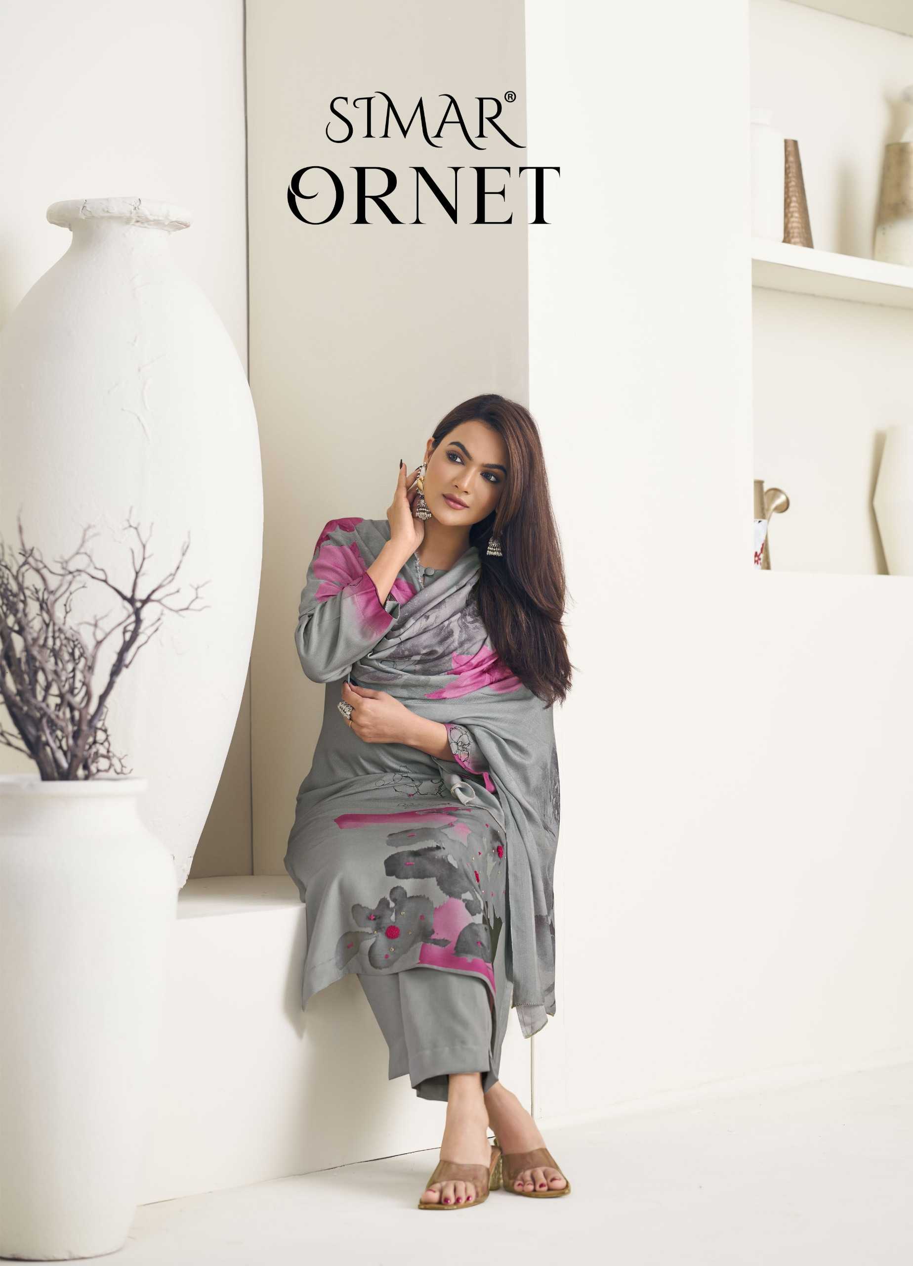 ornet by glossy winter wear unique print viscose pashmina suits