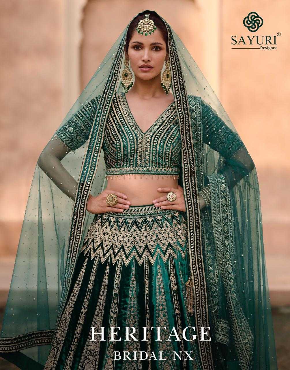 sayuri designer heritage bridal nx fullstitch viscose velvet silk wedding chaniya choli