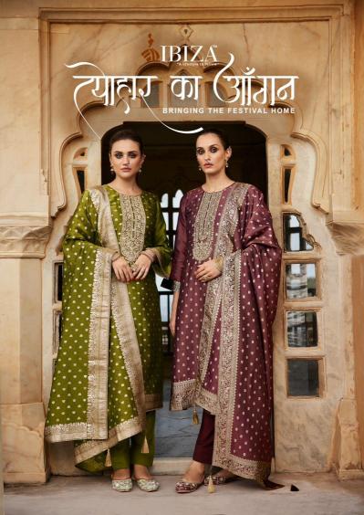 tyohaar ka angan by ibiza lifestyle embroidery banglory silk suits