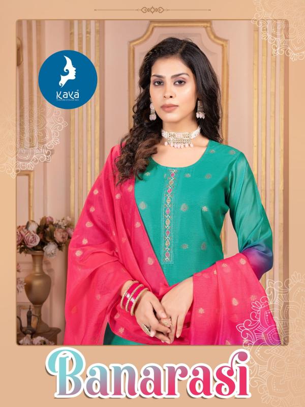 banarasi by kaya fullstitch big size chanderi jacquard suits