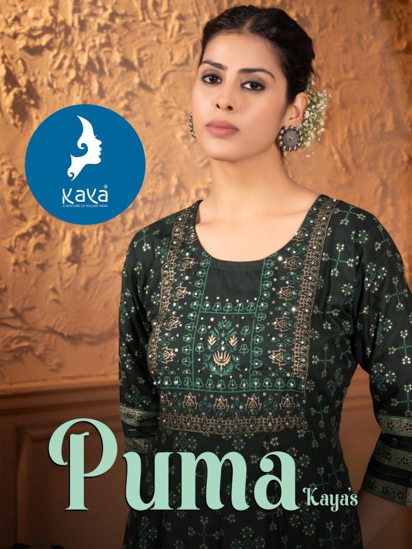puma by kaya beautiful fullstitch frock style rayon kurti